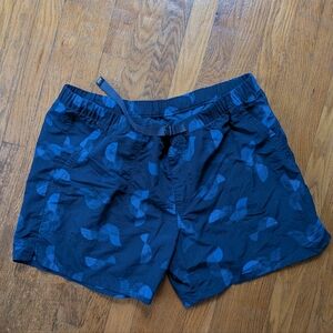 REI Co-op Men’s Shorts XL Blue Abstract Print Drawstring‎ Outdoor Hiking